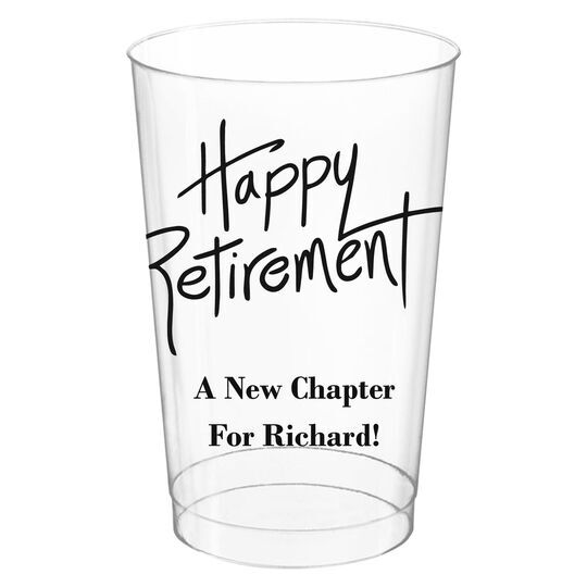 Fun Happy Retirement Clear Plastic Cups